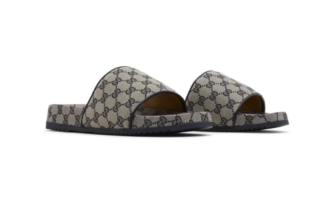 Gucci GG Slide Sandal 'Beige Blue Monogram' size~ us 10