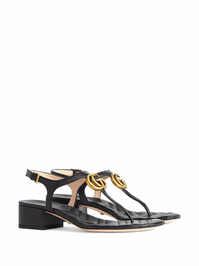 GUCCI - Double G Leather Thong Sandals size~5.5