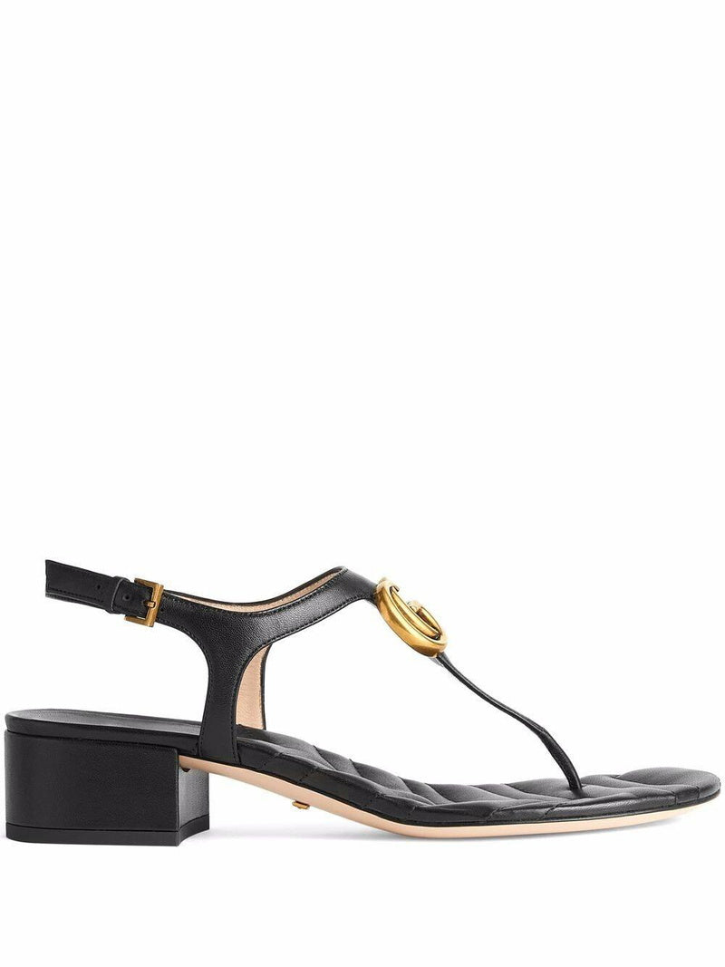 GUCCI - Double G Leather Thong Sandals size~us 9.5