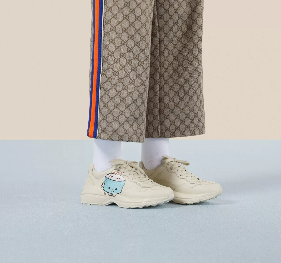 Gucci Rhyton Off White Pikarar Kawaii Supreme Animal Leather Sneakers NEW Women’s ~ size 10
