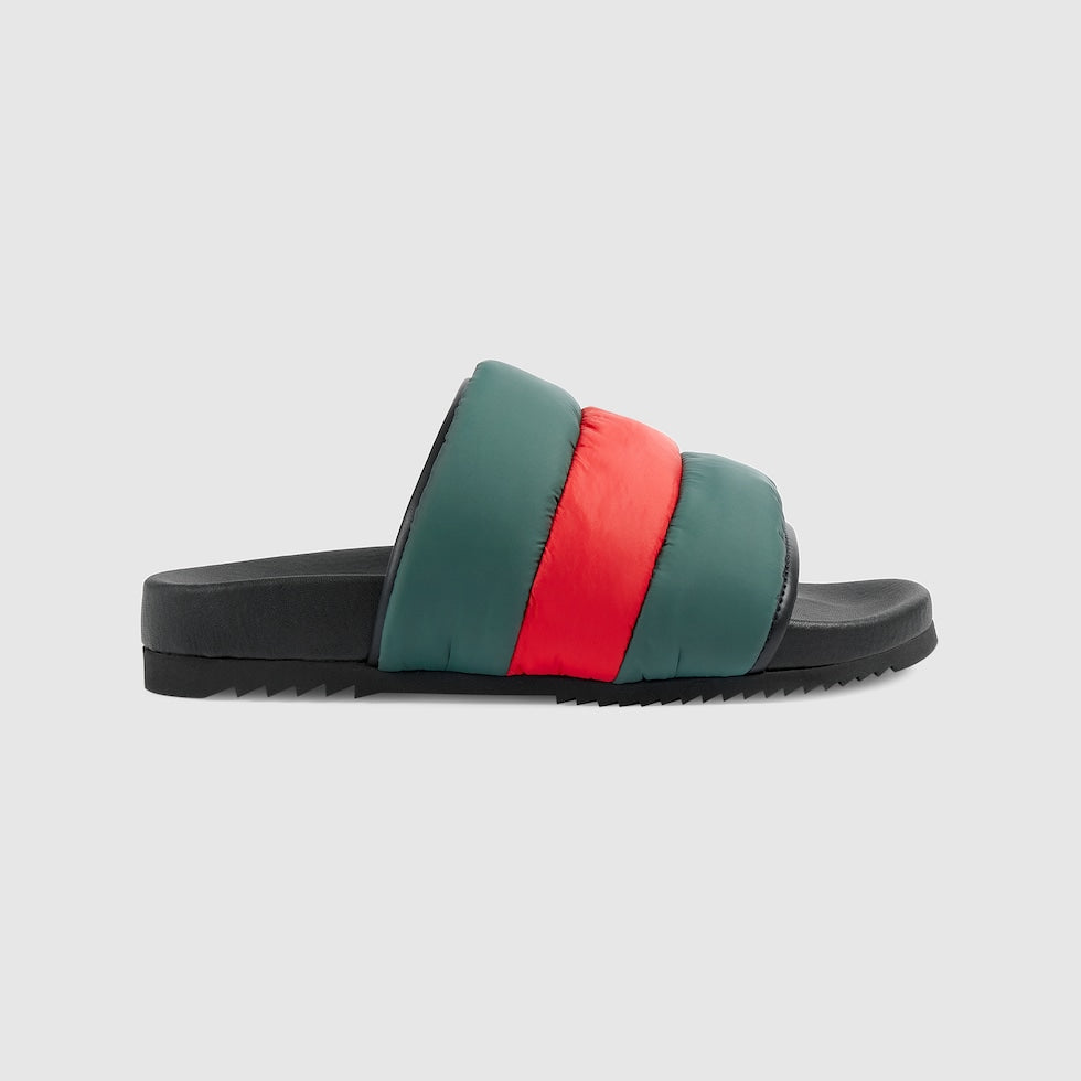 Gucci WOMEN'S PADDED WEB SLIDE SANDAL size~8