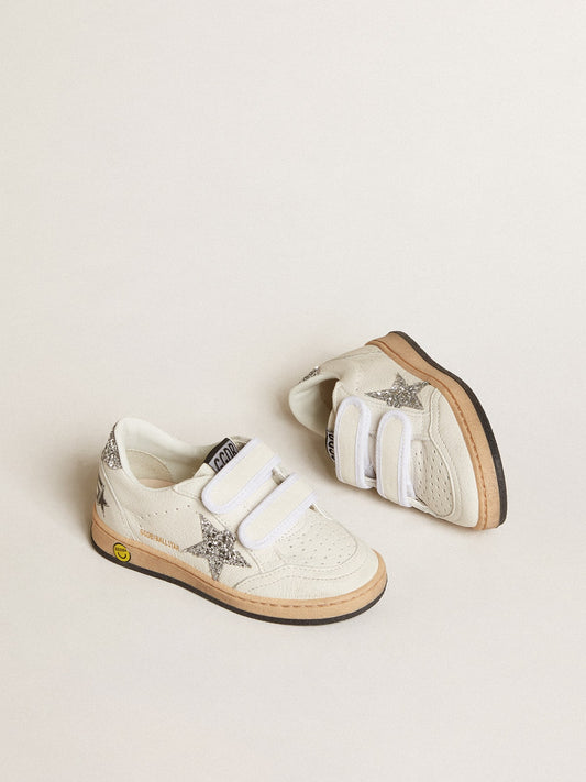 Ball Star Junior in nappa with silver glitter star and heel tab size~33