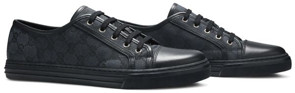 Gucci GG Canvas Low 'Grey Black' size~34,5