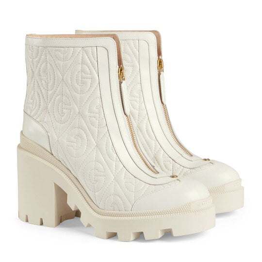 Gucci
Women's G Rhombus Leather Mid-Heel Ankle Boots size 10