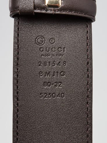 Gucci Brown Leather Micro Guccissima Embossed Belt Size 80/32 unisex