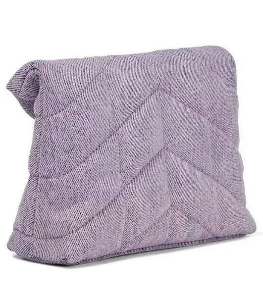 Saint Laurent Women's Small Denim Puffer Pouch - Lilac