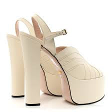 GUCCI
Malaga Kid Keyla Platform 60/155mm Slingback Sandals 40 Mystic White