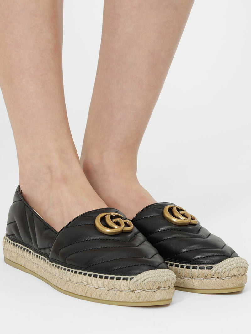 GUCCI - 20mm Quilted Leather Espadrilles ~ size 34