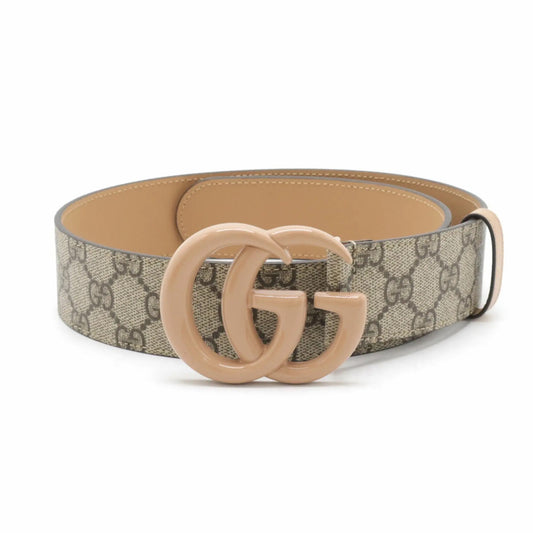 Gucci GG Supreme Double G Buckle Belt Leather Belt size ~115