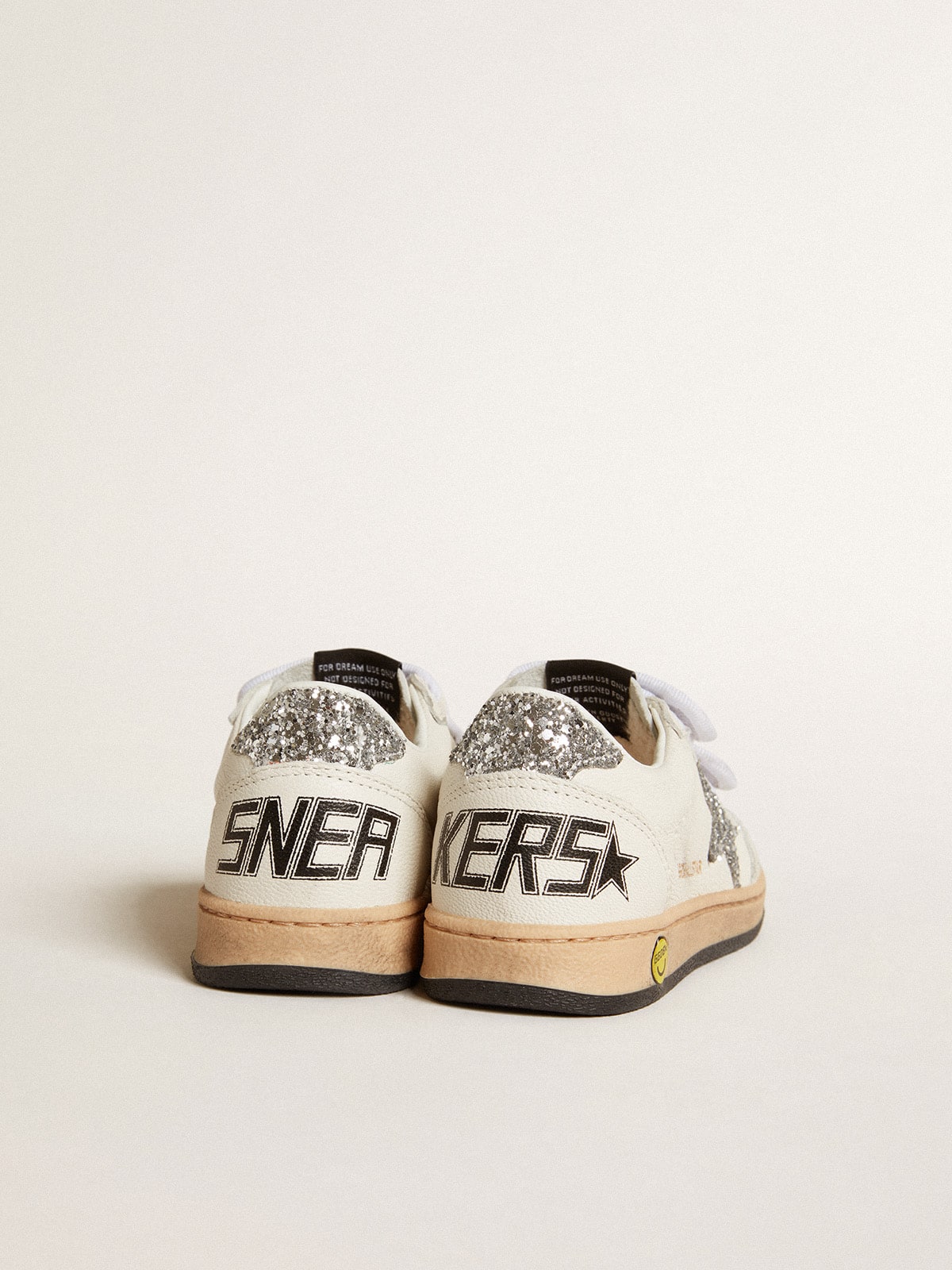Ball Star Junior in nappa with silver glitter star and heel tab size~33