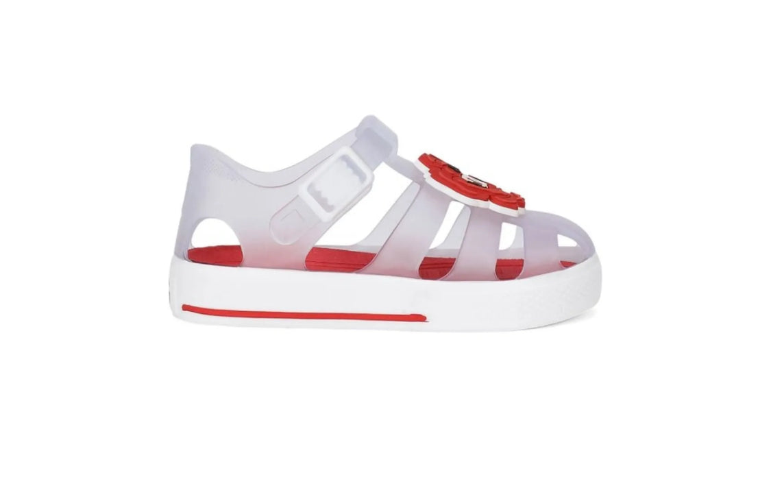 Dolce $ Gabbana flower-appliqué jelly shoes 6-12 months size~18