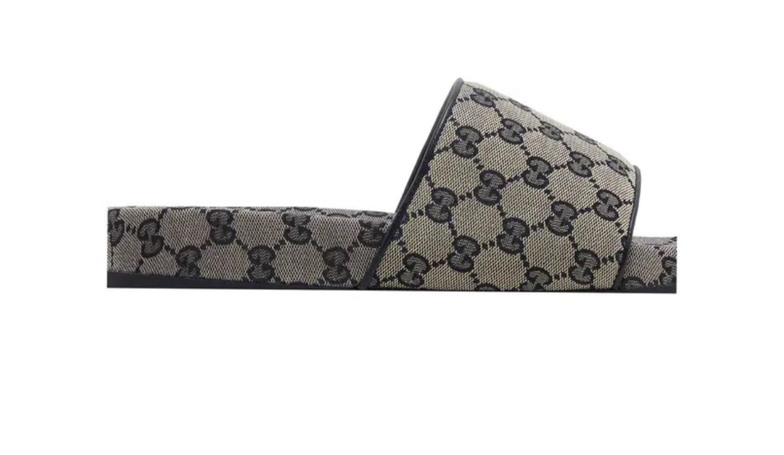 Gucci GG Slide Sandal 'Beige Blue Monogram' size~ us 10