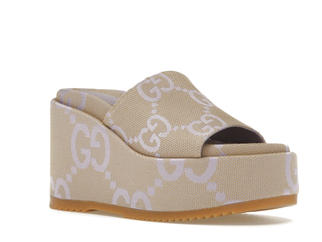 Gucci Jumbo GG Platform Slide Sandal
Beige purple Canvas size~9,5