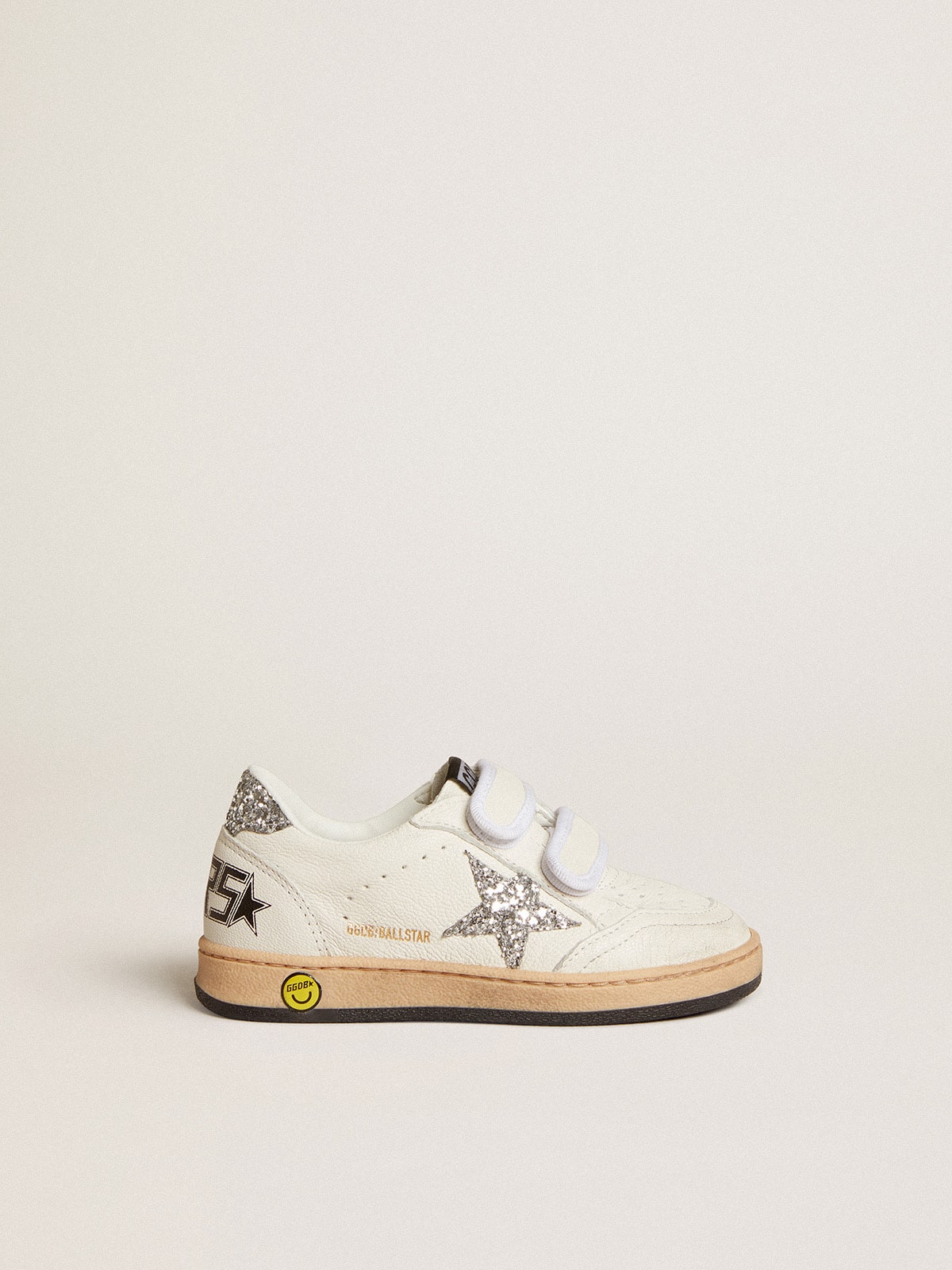 Ball Star Junior in nappa with silver glitter star and heel tab size~33