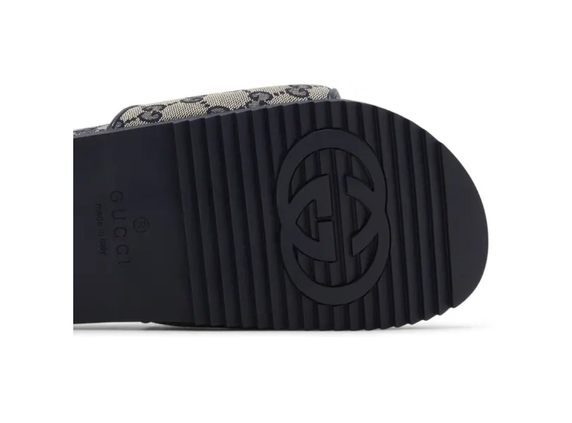 Gucci GG Slide Sandal 'Beige Blue Monogram' size~ us 10