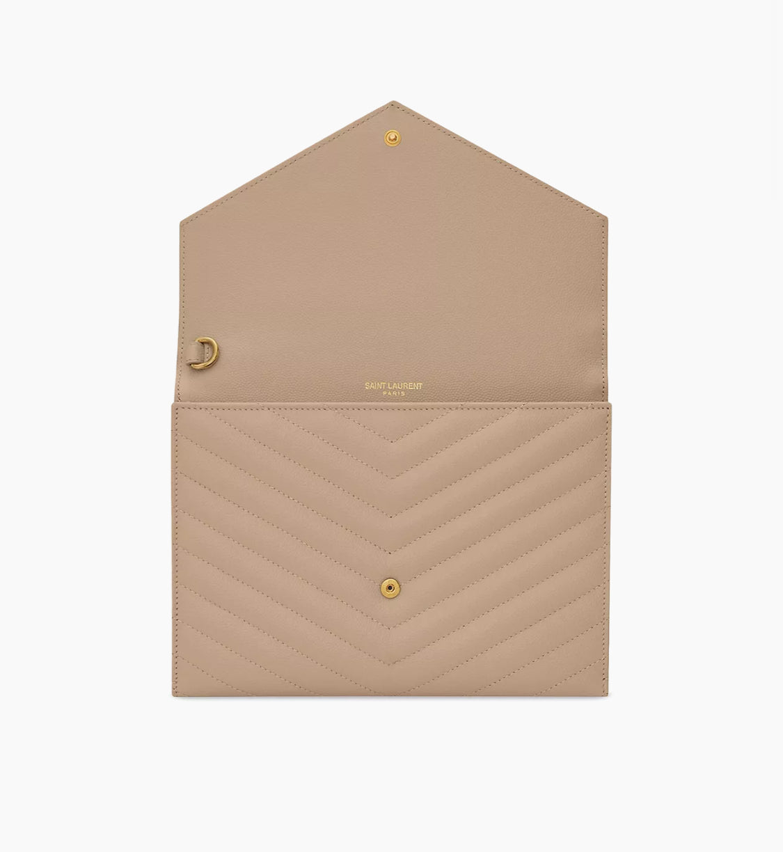 Saint Laurent
Cassandre Matelasse Flap Pouch in Quilted Grain De Poudre Embossed Leather