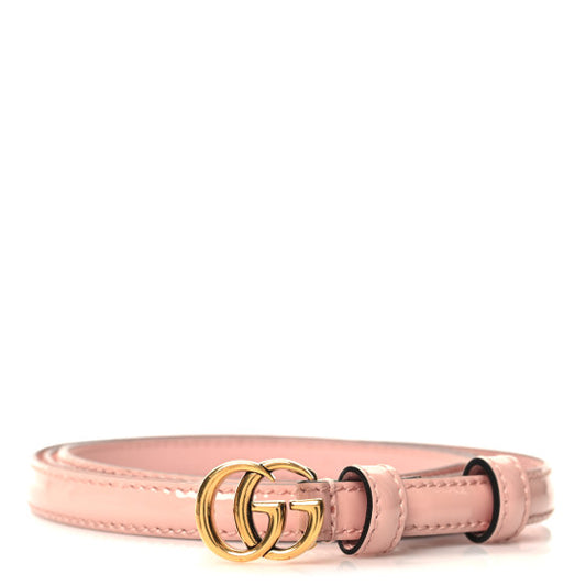 Gucci Patent Double G Thin Belt size 80 Powder Pink