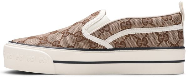 Gucci Wmns Tennis 1977 Slip-On 'Beige ebony size~ us 9