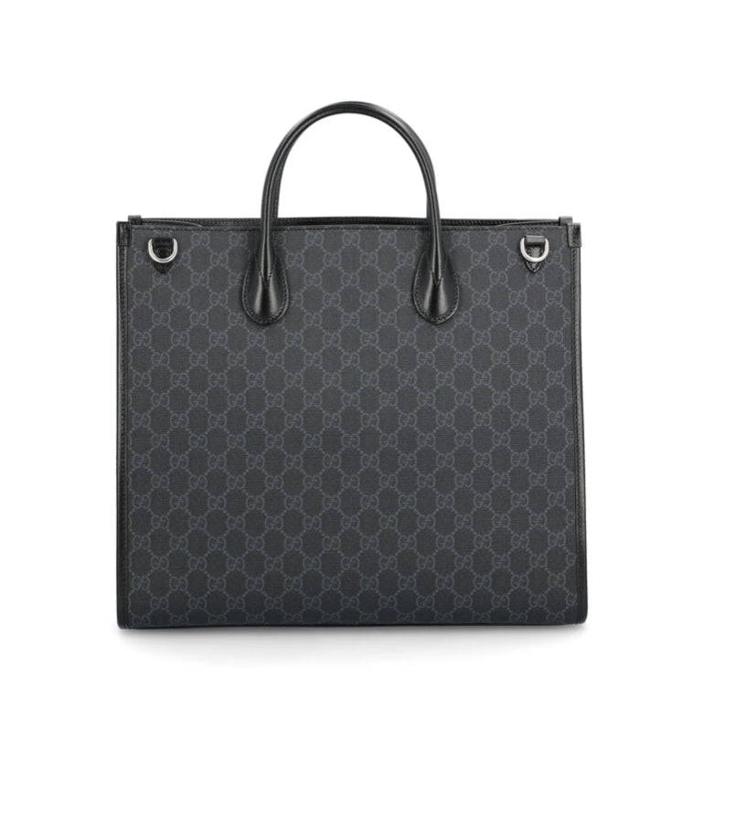 GUCCI GG Supreme Monogram Azalea Calfskin Medium Retro Interlocking G Vertical Tote Bag