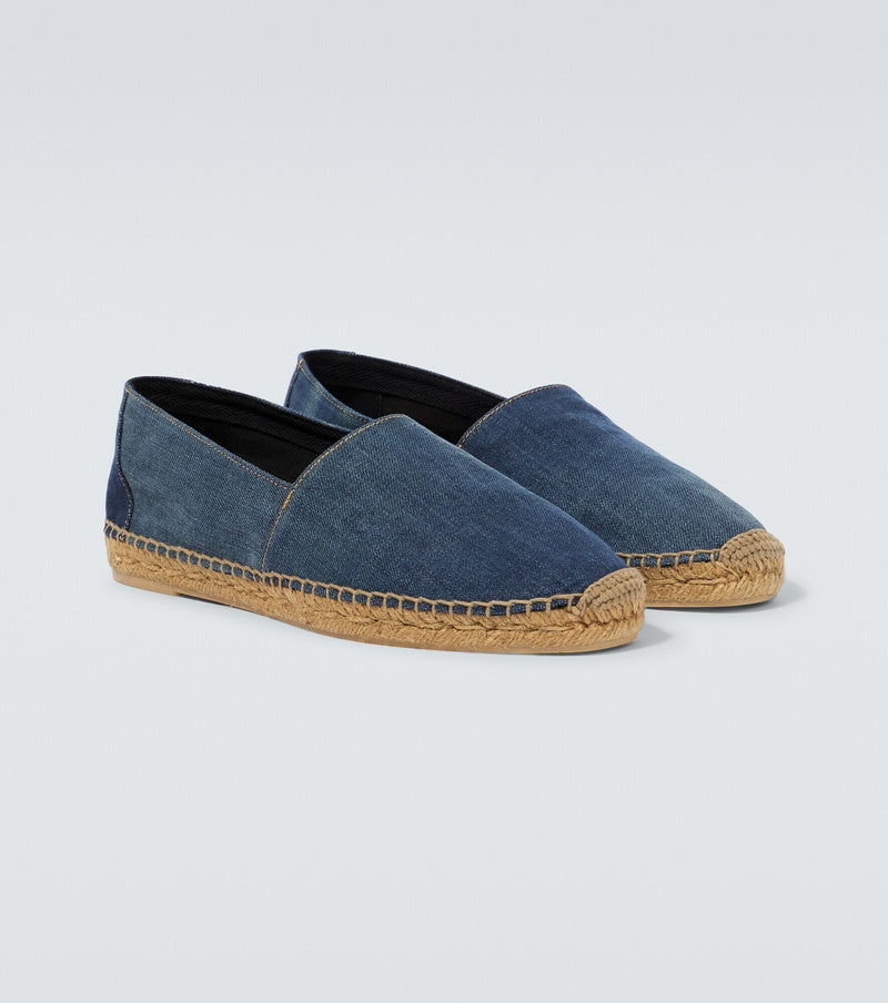 Saint Laurent - Embroidered denim espadrilles size~7