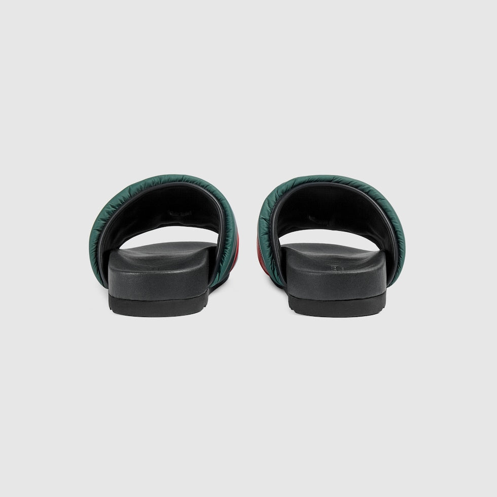 Gucci WOMEN'S PADDED WEB SLIDE SANDAL size~7