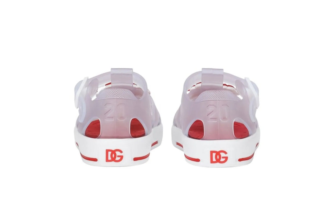 Dolce $ Gabbana flower-appliqué jelly shoes 6-12 months size~18