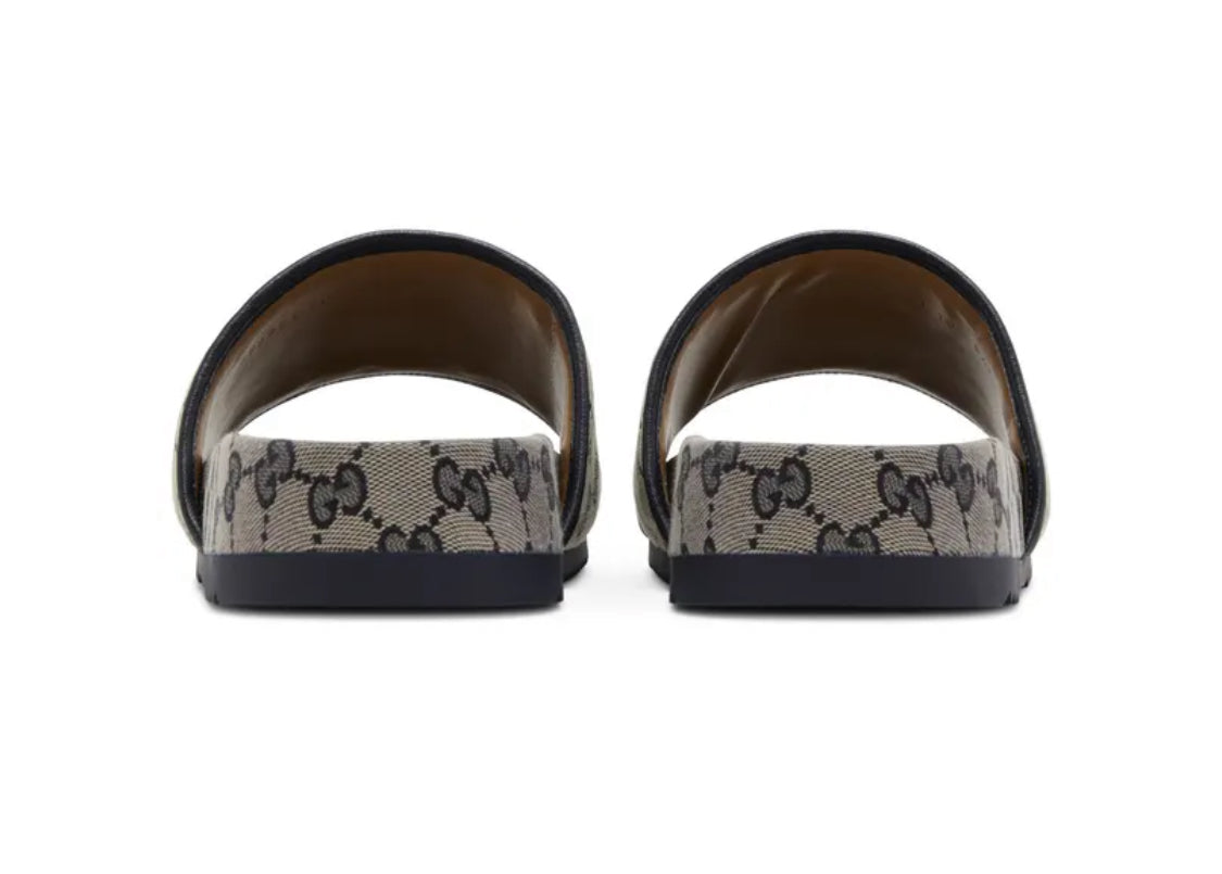 Gucci GG Slide Sandal 'Beige Blue Monogram' size~ us 10