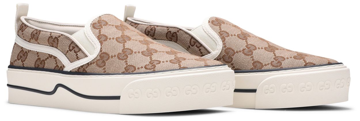 Gucci Wmns Tennis 1977 Slip-On 'Beige ebony size~ us 9