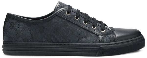 Gucci GG Canvas Low 'Grey Black' size~34,5