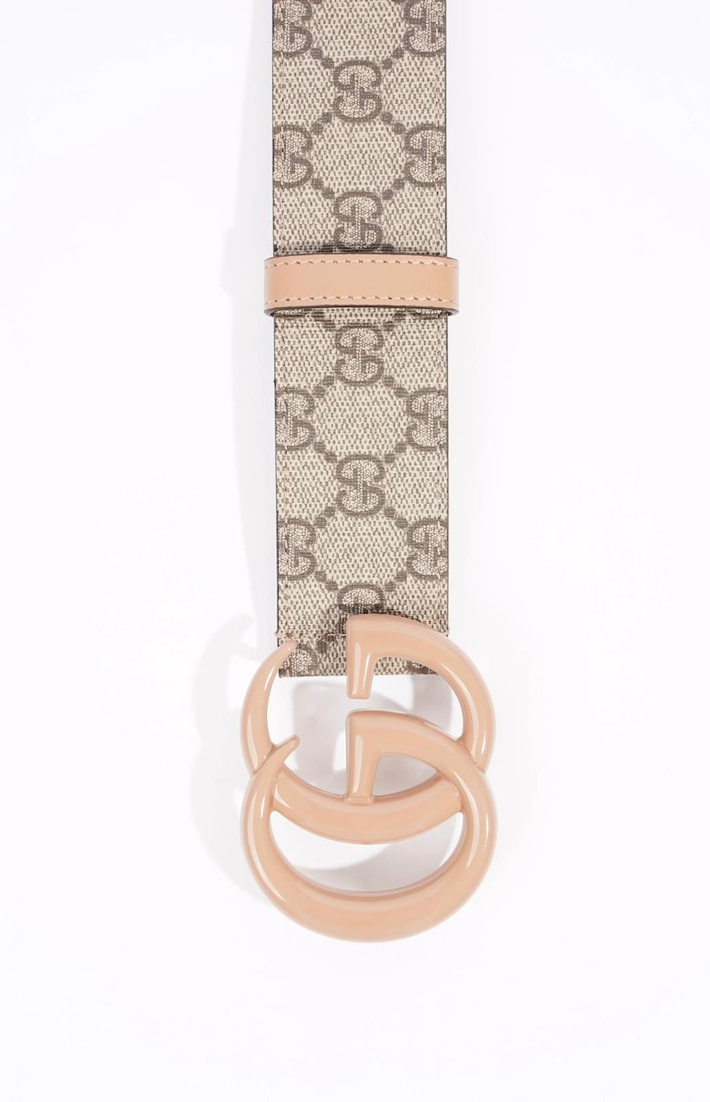 Gucci GG Supreme Double G Buckle Belt Leather Belt size ~115