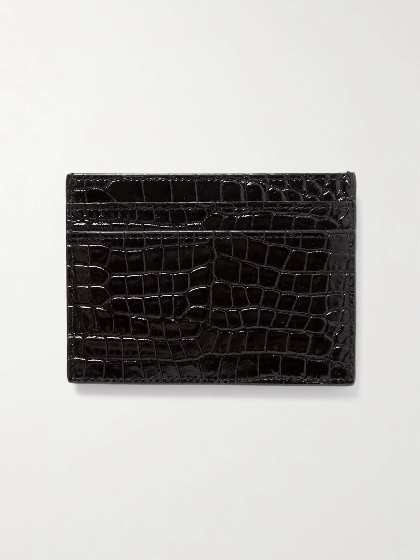 SAINT LAURENT
Embellished croc-effect leather cardholder