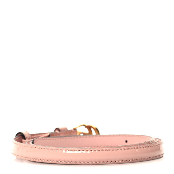 Gucci Patent Double G Thin Belt size 80 Powder Pink
