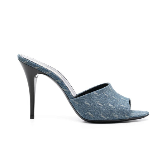 Saint Laurent
denim logo sandals size~10