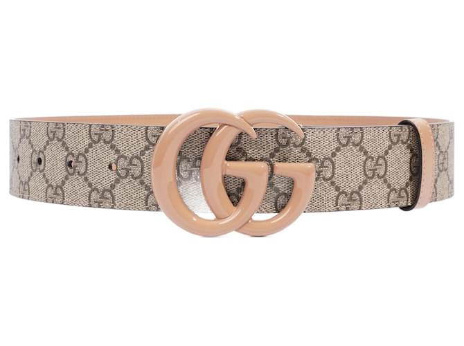 Gucci GG Supreme Double G Buckle Belt Leather Belt size ~115