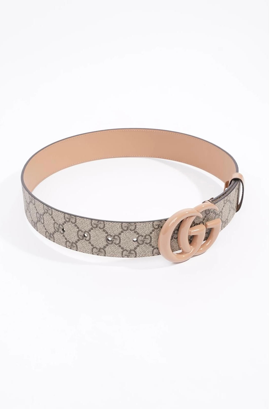 Gucci GG Supreme Double G Buckle Belt Leather Belt size ~115