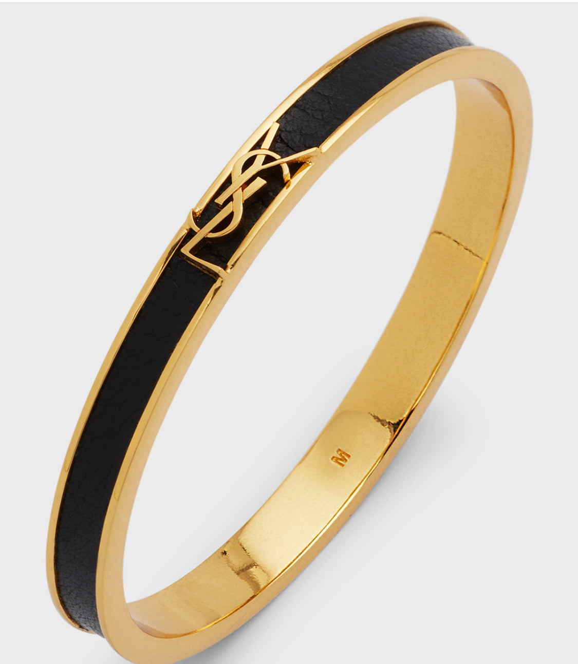 Saint Laurent Thin Logo Bangle Bracelet size~L