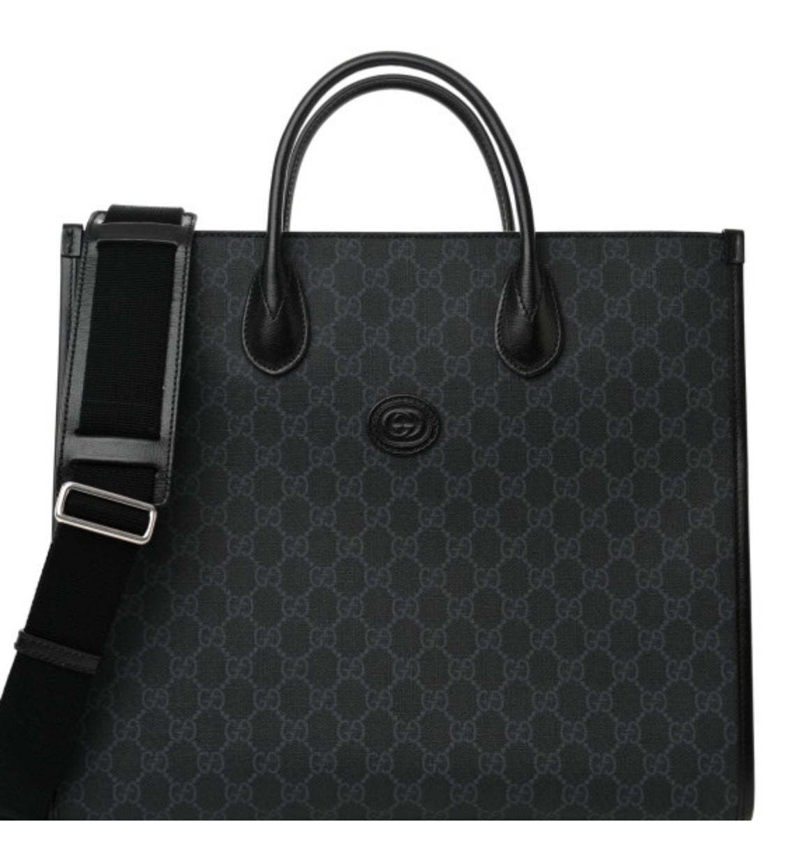 GUCCI GG Supreme Monogram Azalea Calfskin Medium Retro Interlocking G Vertical Tote Bag