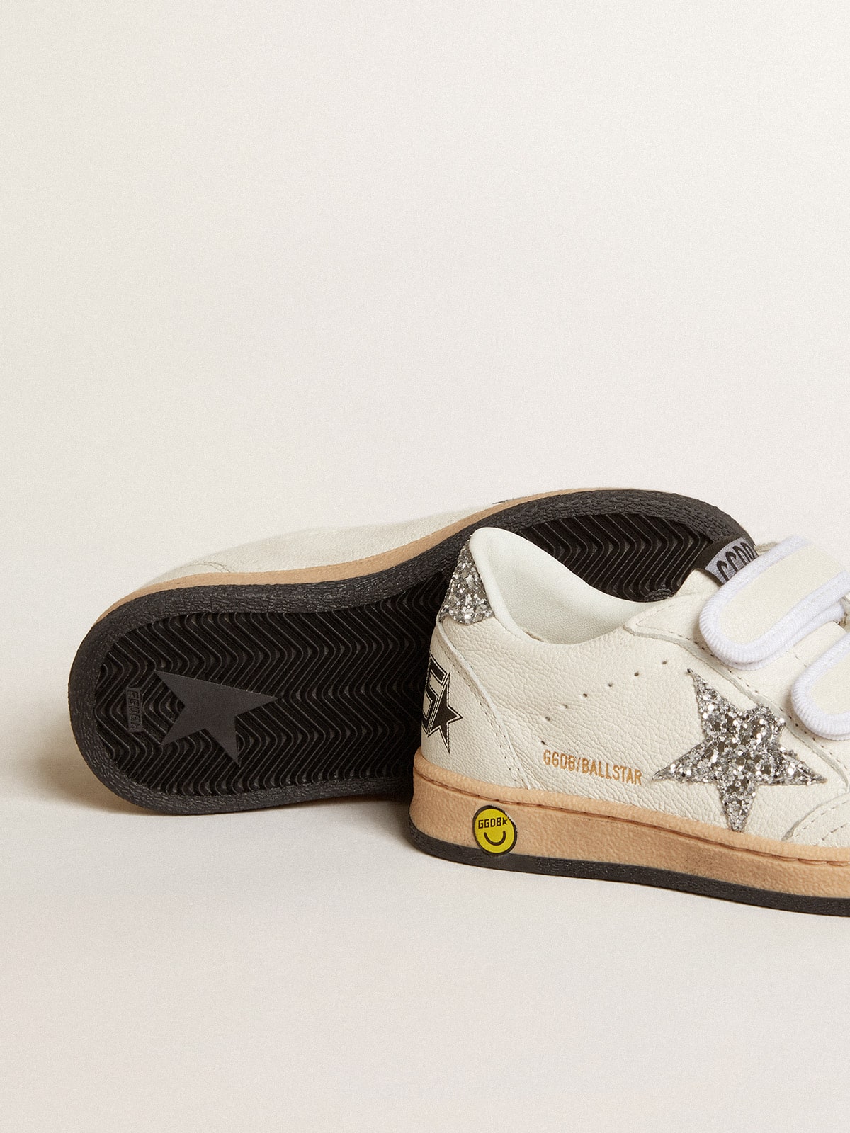 Ball Star Junior in nappa with silver glitter star and heel tab size~33