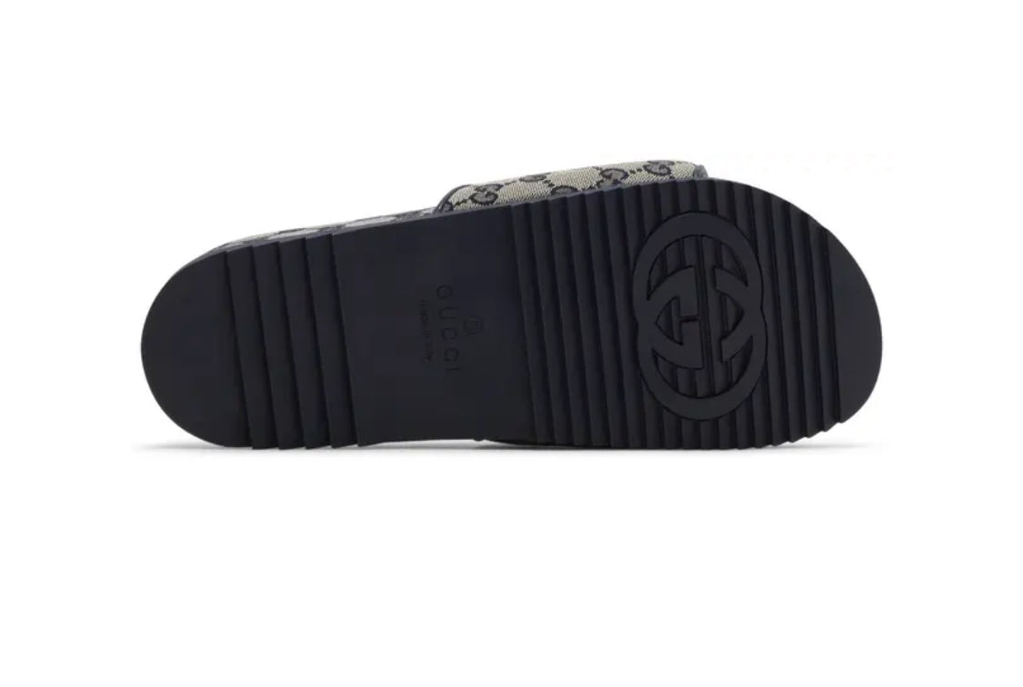 Gucci GG Slide Sandal 'Beige Blue Monogram' size~ us 10
