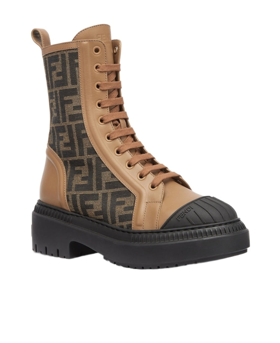 Fendi Wmns FF Motif Domino Biker Boot 'Beige' size ~ us 5