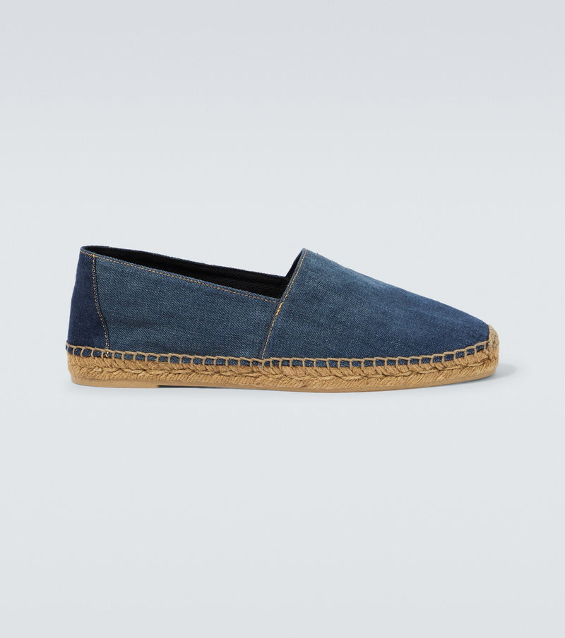 Saint Laurent - Embroidered denim espadrilles size~7