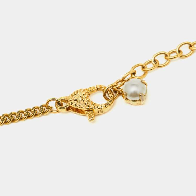 Gucci
Gucci GG Marmont Faux Pearl Gold Tone Necklace