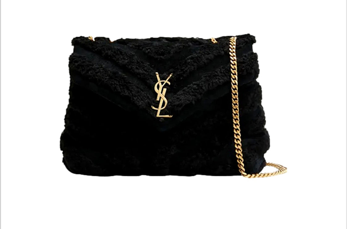 Saint Laurent
Loulou Suede & Shearling Shoulder Bag