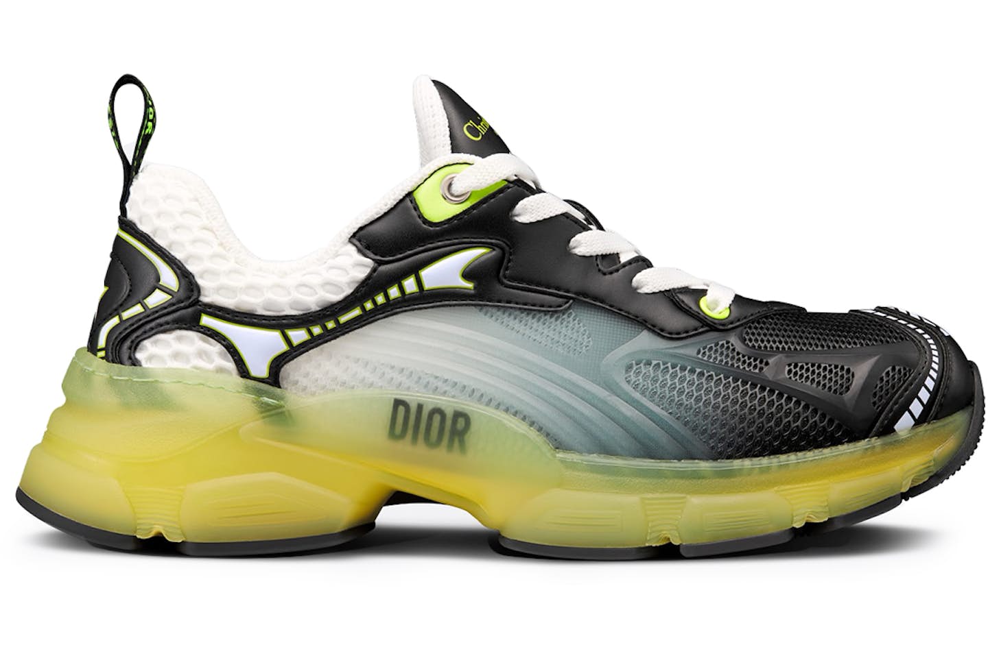 CHRISTIAN DIOR 
Matte Technical Fabric Mesh Dior Vibe Sneakers size~ us 9White Yellow