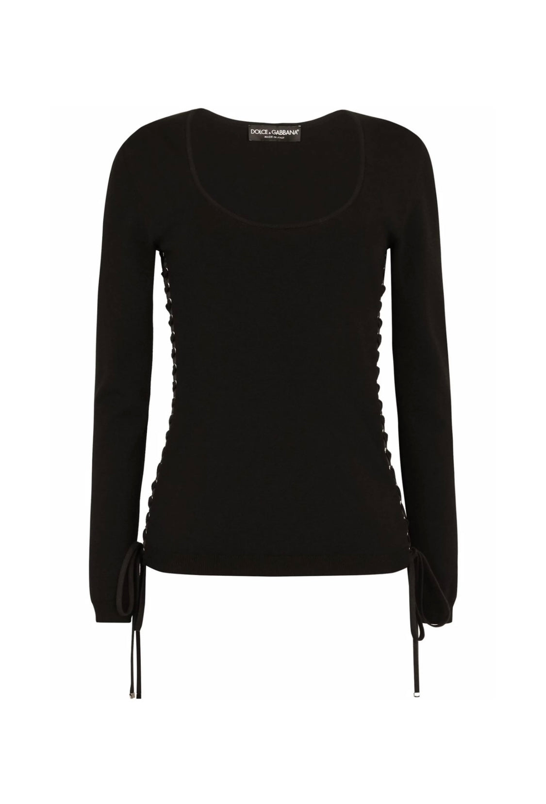 Dolce & Gabbana scoop-neck lace-up jumper
