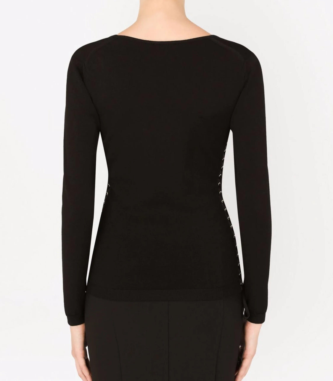 Dolce & Gabbana scoop-neck lace-up jumper