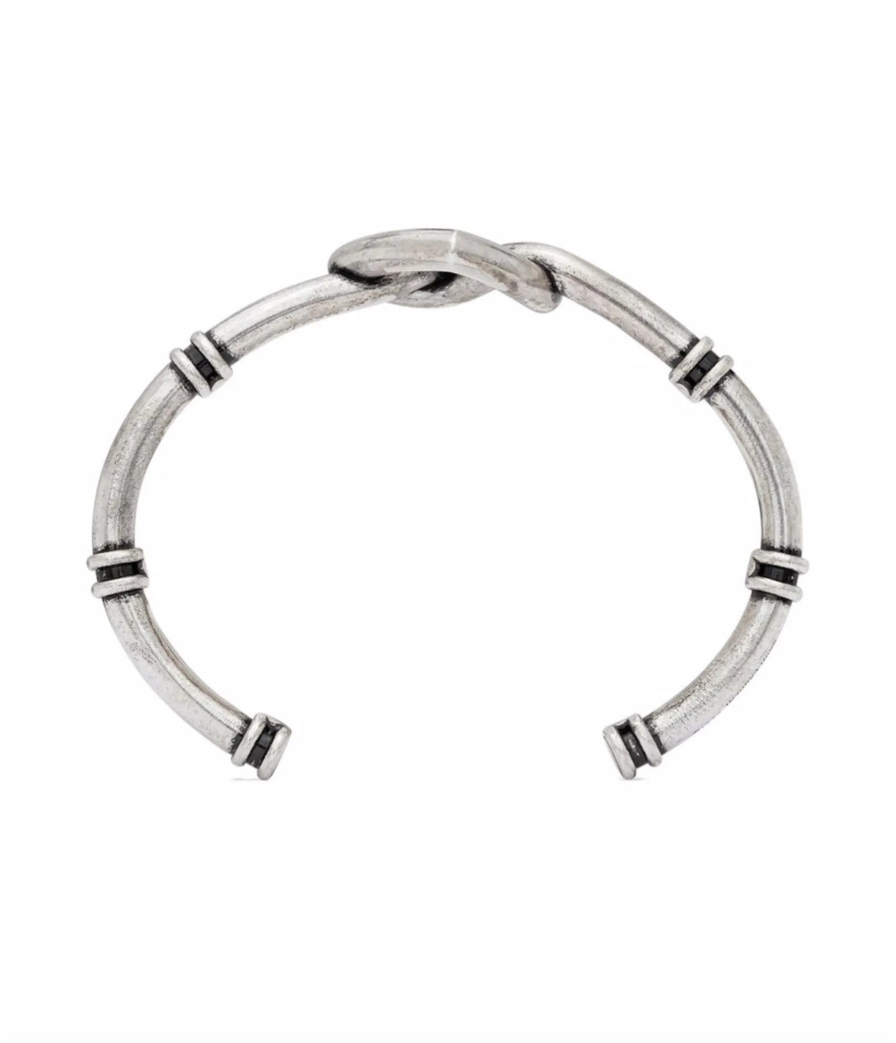 SAINT LAURENT
Knot Heart Cuff Bracelet In Silver