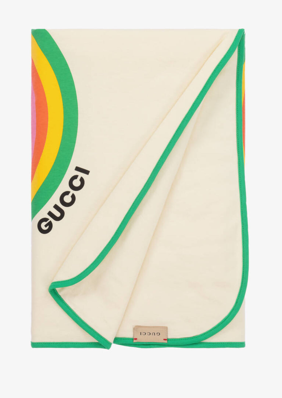 Gucci baby Girl Ivory & Green GG Blanket(80cm)