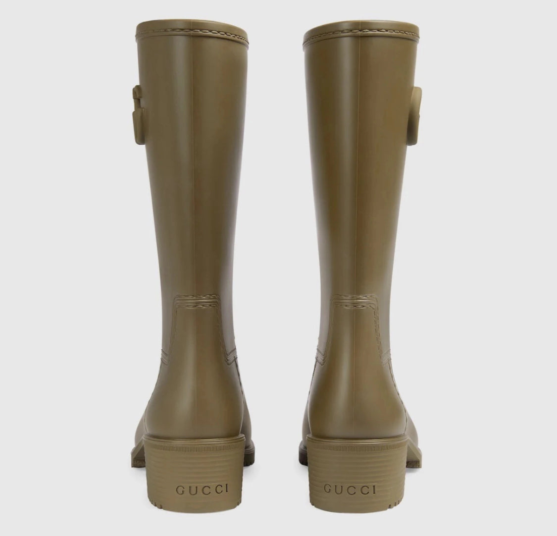 Gucci olive Green Rain boots