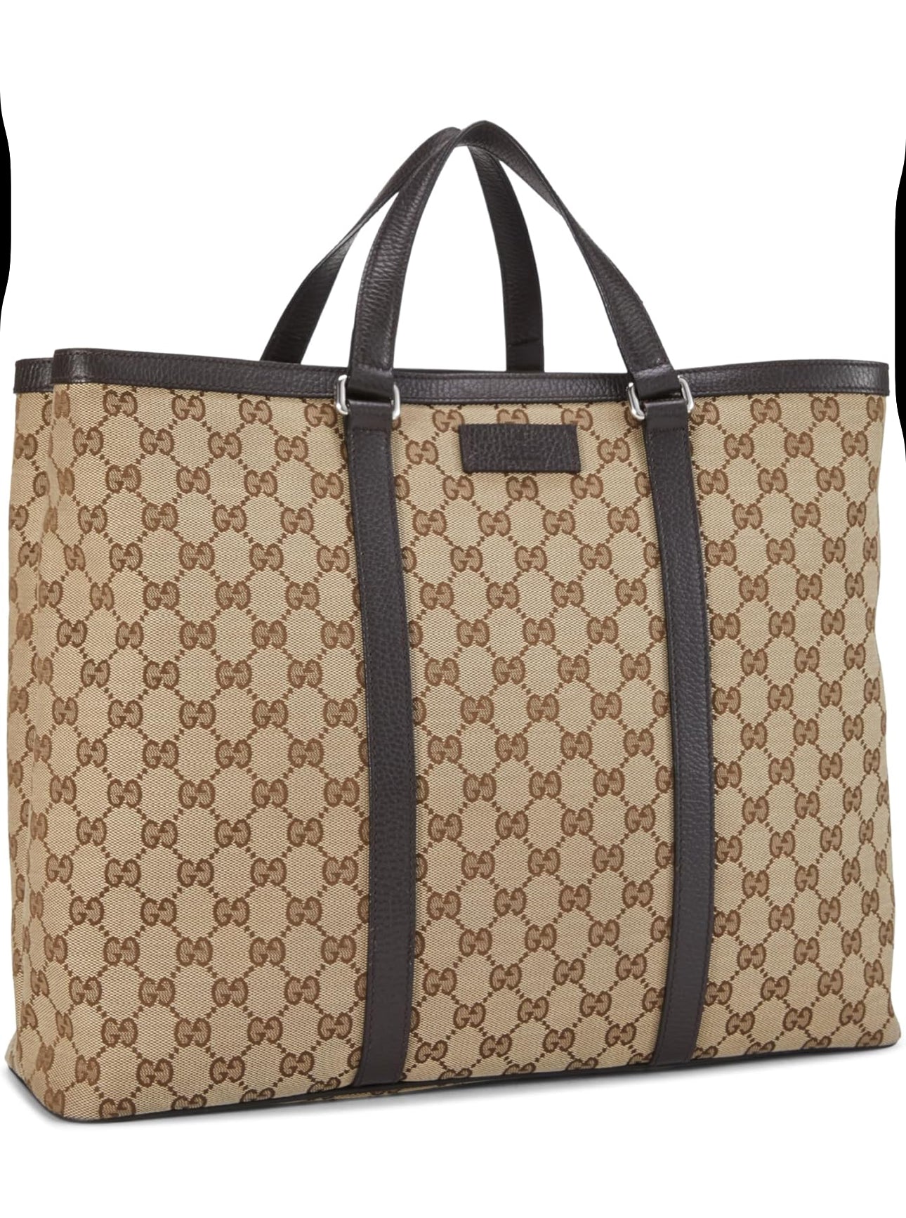 Gucci Beige Brown Large Joy Micro GG Guccissima Canvas Tote Bag